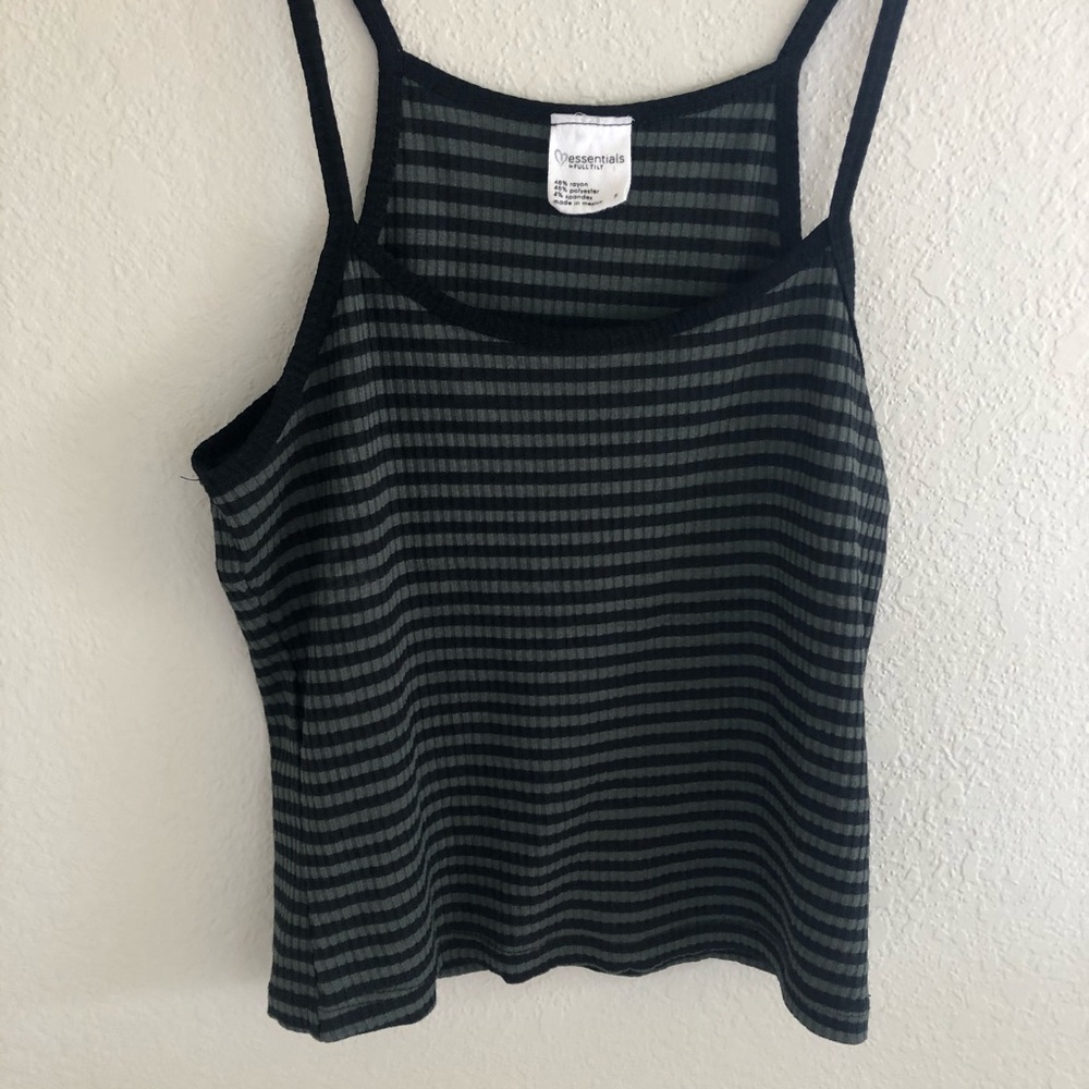 Green and black crop top